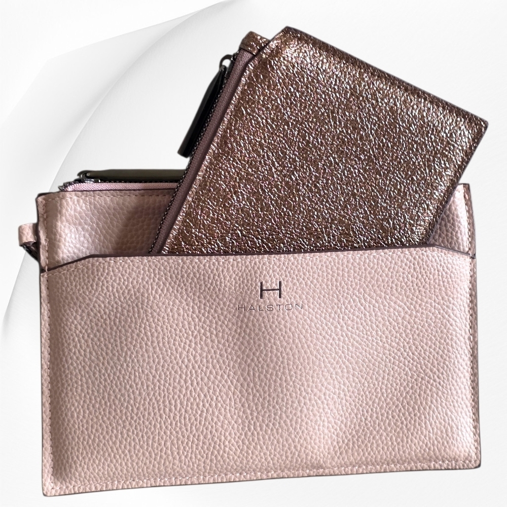 Halston Heritage Pink and Brown Women's Bag Set